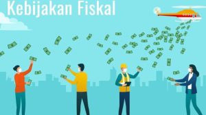 Ilustrasi kebijakan fiskal dengan konsep "helicopter money", di mana uang disebarkan dari helikopter kepada masyarakat sebagai stimulus ekonomi