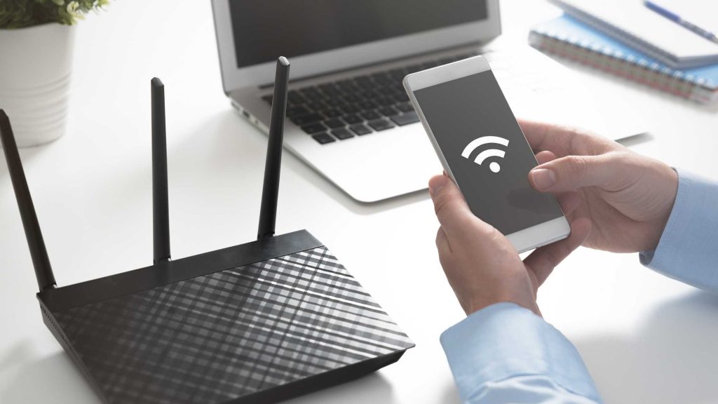 Ilustrasi wifi rumah dan router internet untuk provider internet Bogor yang stabil