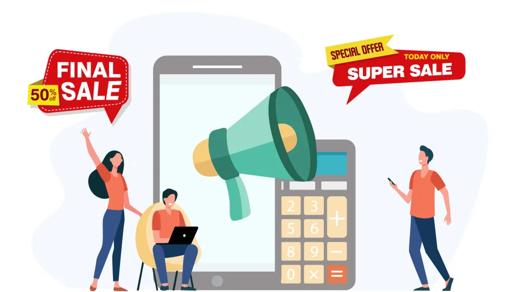 Ilustrasi strategi promosi bisnis online di media sosial